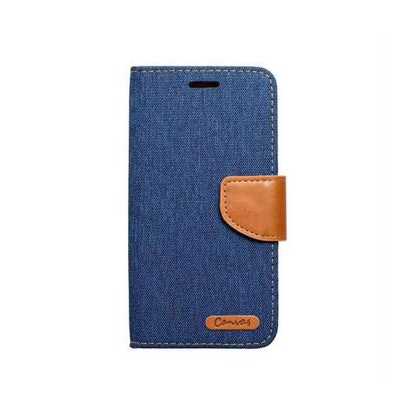 Husă carte CANVAS pentru IPHONE 16 bleumarin