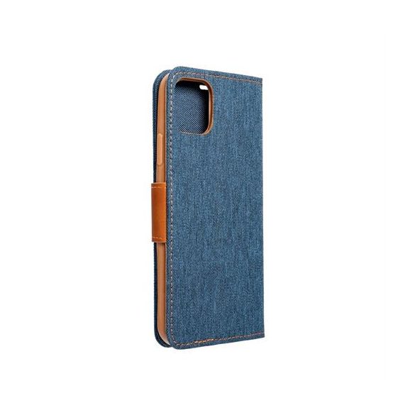 Husă carte CANVAS pentru IPHONE 16 bleumarin