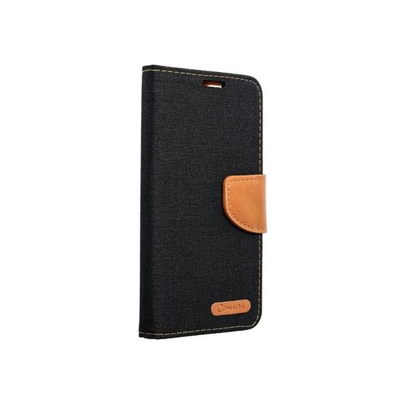 Husa carte CANVAS pentru IPHONE 16 Plus neagra