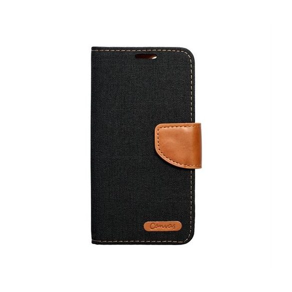 Husa carte CANVAS pentru IPHONE 16 Plus neagra