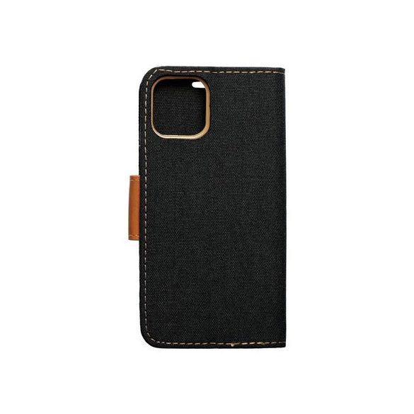 Husa carte CANVAS pentru IPHONE 16 Plus neagra