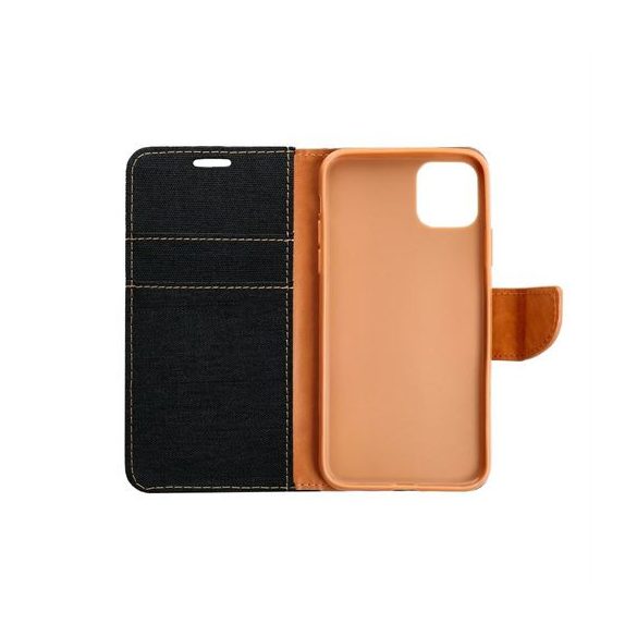 Husa carte CANVAS pentru IPHONE 16 Plus neagra