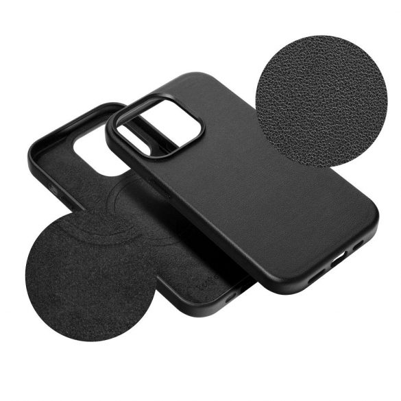 Husa LEATHER MAG COVER pentru IPHONE 16 neagra