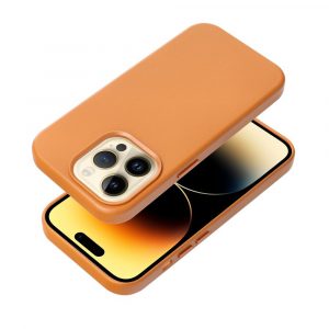 Husa LEATHER MAG COVER pentru IPHONE 16 Plus portocaliu