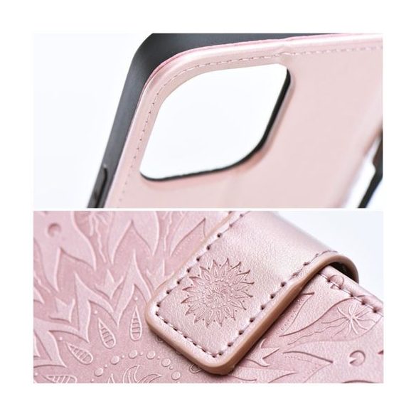 MEZZO Husă carte pentru IPHONE 16 Pro mandala rose gold