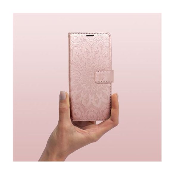 MEZZO Husă carte pentru IPHONE 16 Pro mandala rose gold