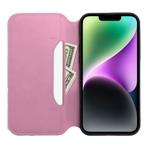 DUAL POCKET Husă carte pentru IPHONE 16 Pro roz deschis