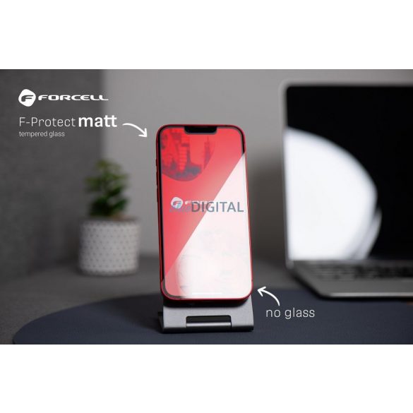 Sticlă temperată Forcell Matt Glass cu finisaj negru pentru iPhone 12 Pro Max