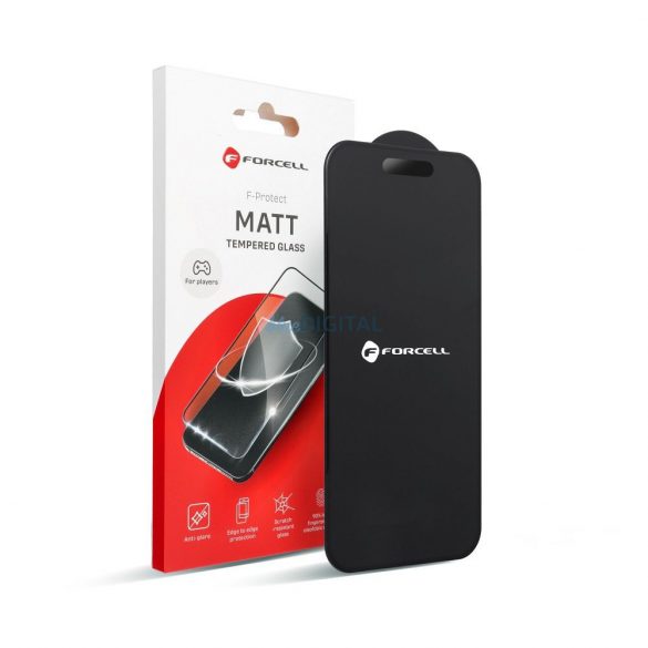 Sticlă temperată Forcell Matt Glass cu finisaj negru pentru iPhone 12 Pro Max