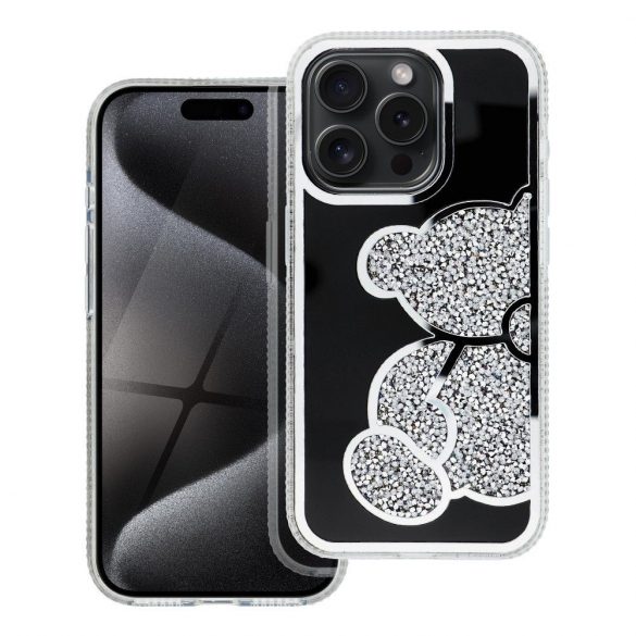 Husa TEDDY BEAR pentru IPHONE 16 Pro argintie