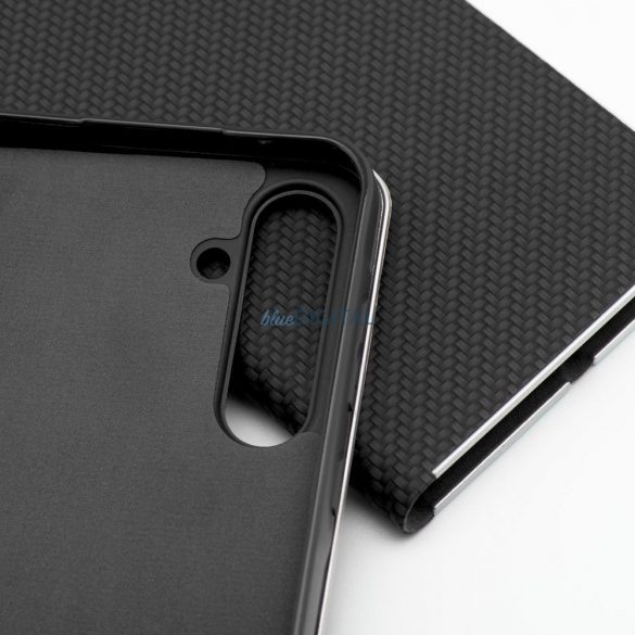 LUNA carcasă de carte din fibră de carbon Samsung Galaxy A16 5G - negru