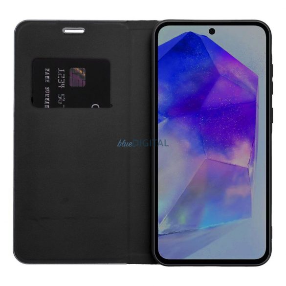 LUNA carcasă de carte din fibră de carbon Samsung Galaxy A16 5G - negru