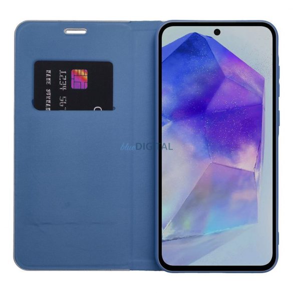 LUNA carcasă de carte din fibră de carbon Samsung Galaxy A16 5G - albastru