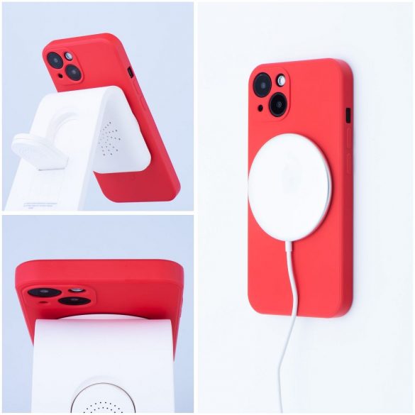 Husa SILICONE MAG COVER compatibila cu MagSafe pentru IPHONE 16 Plus rosie