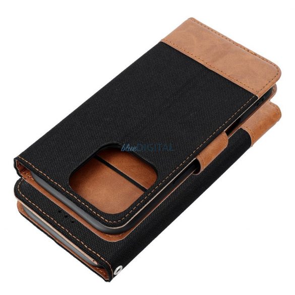 JEANS carcasă de carte iPhone 16 Plus - negru