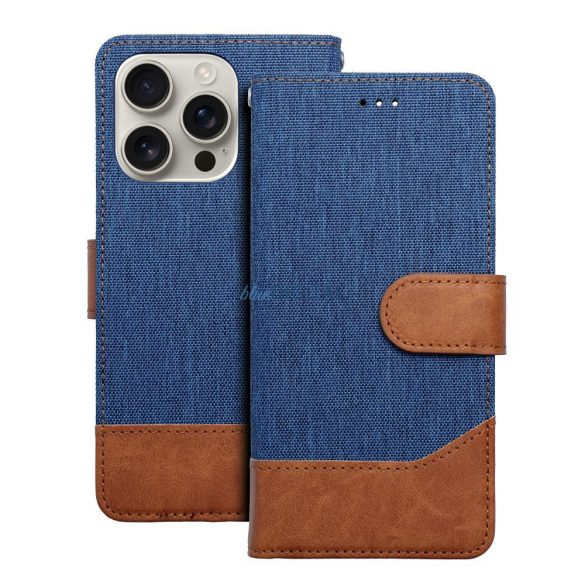 JEANS carcasă de carte iPhone 16 Plus - albastru