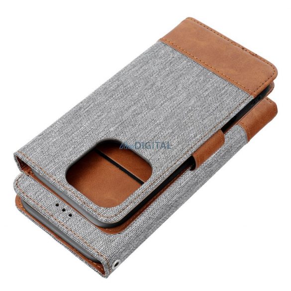 Geantă de carte JEANS iPhone 16 Plus - gri