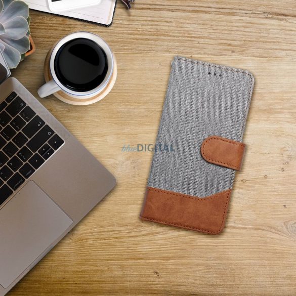 Geantă de carte JEANS iPhone 16 Plus - gri