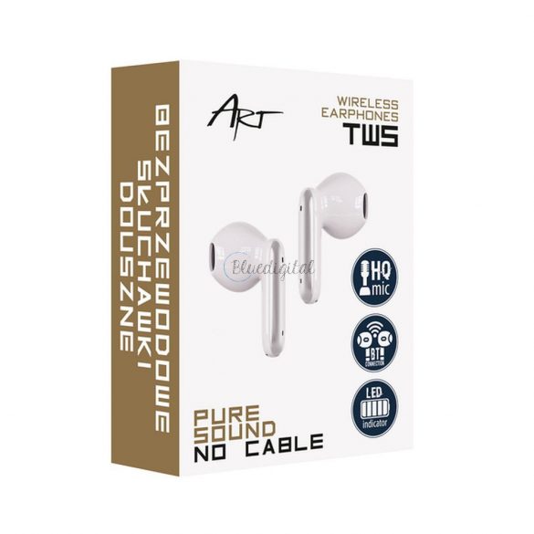 Căști Bluetooth TWS ART AP-TW-B4W cu microfon pentru tip C negru