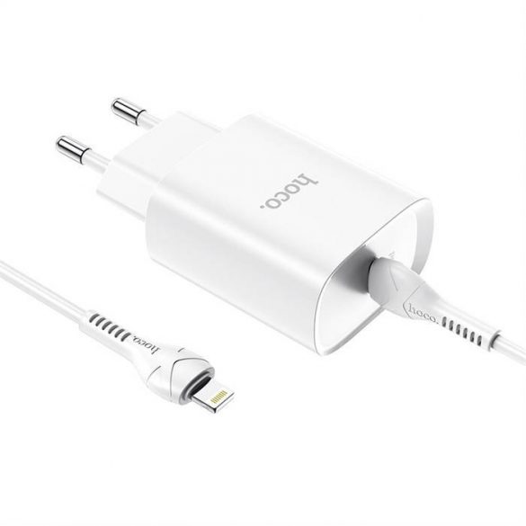 HOCO încărcător tip C PD20W încărcare rapidă Smart Charging cu cablu pentru iPhone Lightning 8-pin N14 alb