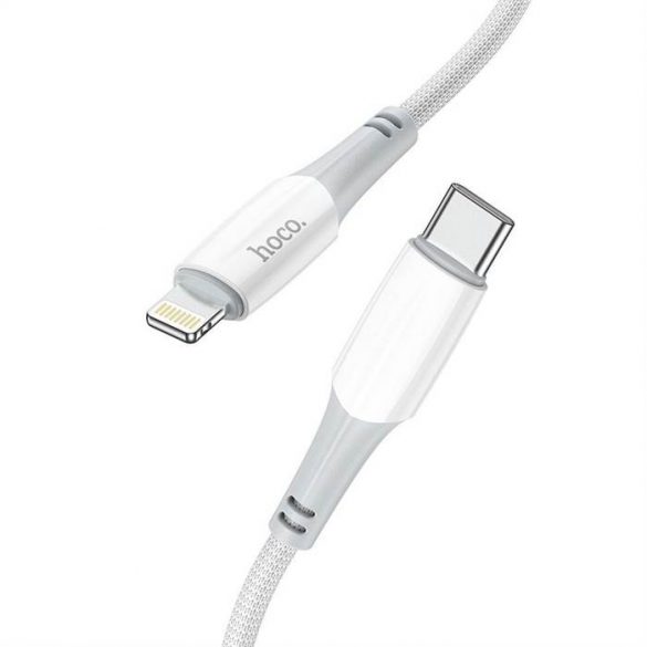 Cablu HOCO tip C la iPhone Lightning 8-pini Power Delivery PD20W Ferry X70 1m alb