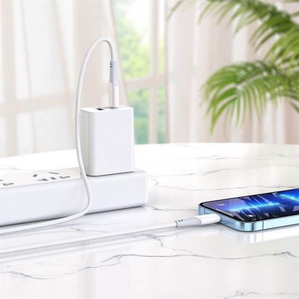 Cablu HOCO tip C la iPhone Lightning 8-pini Power Delivery PD20W Ferry X70 1m alb