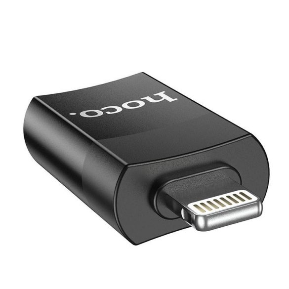 Adaptor HOCO OTG de la USB A (femă) la Lightning 8-pini UA17 negru