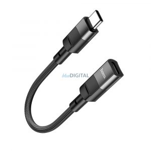 HOCO adaptor Tip C (masculin) la iPhone Lightning 8-pin (feminin) U107 10cm negru