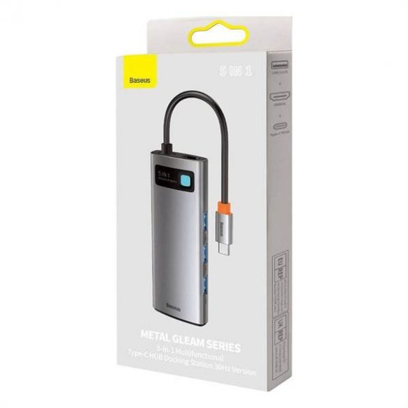 BASEUS HUB Multifuncțional 5 în 1 de tip C la 3x USB3.0 / PD / PC / HDMI / 30 Hz gri WKWG020013