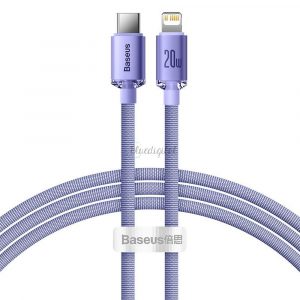 Cablu BASEUS Tip C pentru Apple Lightning 8-pini PD20W Power Delivery Crystal Shine CAJY000205 1,2m violet