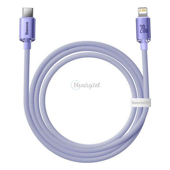 Cablu BASEUS Tip C pentru Apple Lightning 8-pini PD20W Power Delivery Crystal Shine CAJY000205 1,2m violet