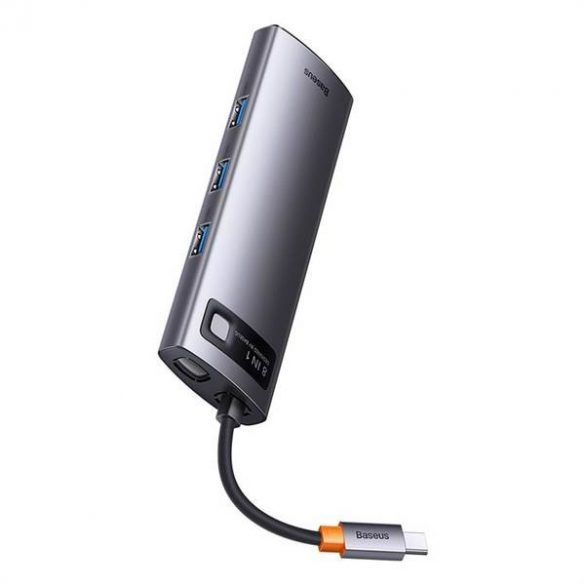 BASEUS HUB Multifuncțional 8in1 de tip C la 3x USB3.0 / PD / HDMI / VGA / SD/TF gri WKWG040113/BS-OH045