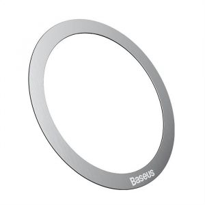 Placă rotundă universală BASEUS / inel metalic magnetic compatibil cu MagSafe argint (2 buc / set)