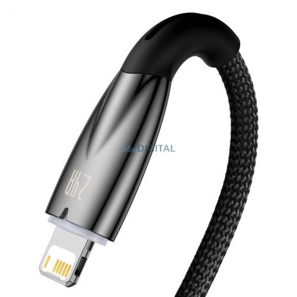 Cablu BASEUS USB A la Apple Lightning 8-pini 2,4A Glimmer Series CADH000301 2m negru