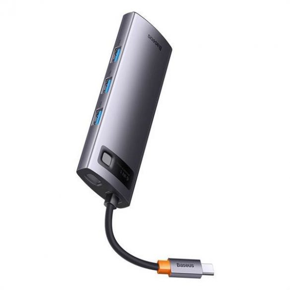 HUB BASEUS Multifuncțional 6in1 de tip C la 3x USB3.0 / PD / HDMI 4K 60Hz / RJ45 gri WKWG080013/BS-OH100