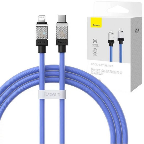 Cablu BASEUS tip C la Apple Lightning cu 8 pini CoolPlay Încărcare rapidă 20W 1m albastru CAKW000003