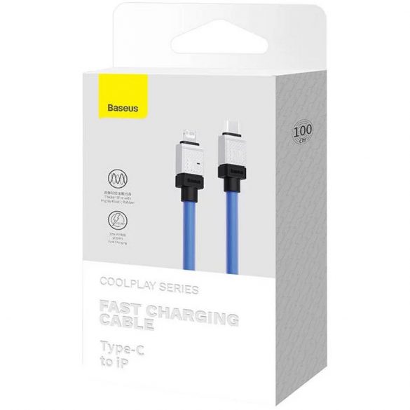 Cablu BASEUS tip C la Apple Lightning cu 8 pini CoolPlay Încărcare rapidă 20W 1m albastru CAKW000003