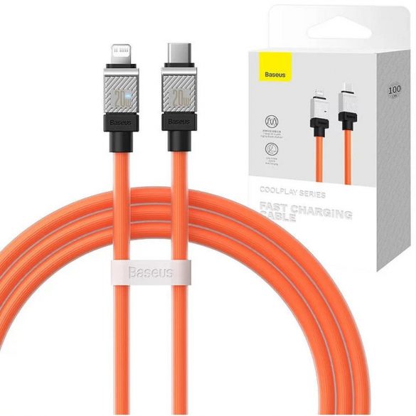 Cablu BASEUS tip C la Apple Lightning cu 8 pini CoolPlay Încărcare rapidă 20W 1m portocaliu CAKW000007