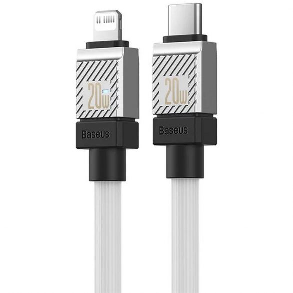 Cablu BASEUS tip C la Apple Lightning cu 8 pini CoolPlay Încărcare rapidă 20W 2m alb CAKW000102