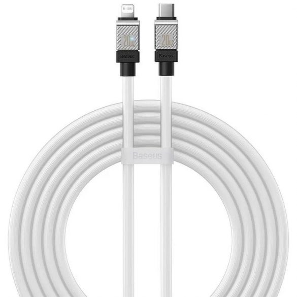 Cablu BASEUS tip C la Apple Lightning cu 8 pini CoolPlay Încărcare rapidă 20W 2m alb CAKW000102