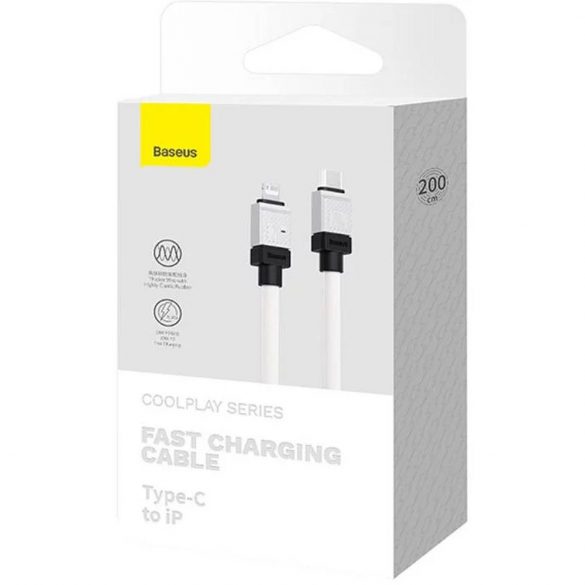 Cablu BASEUS tip C la Apple Lightning cu 8 pini CoolPlay Încărcare rapidă 20W 2m alb CAKW000102