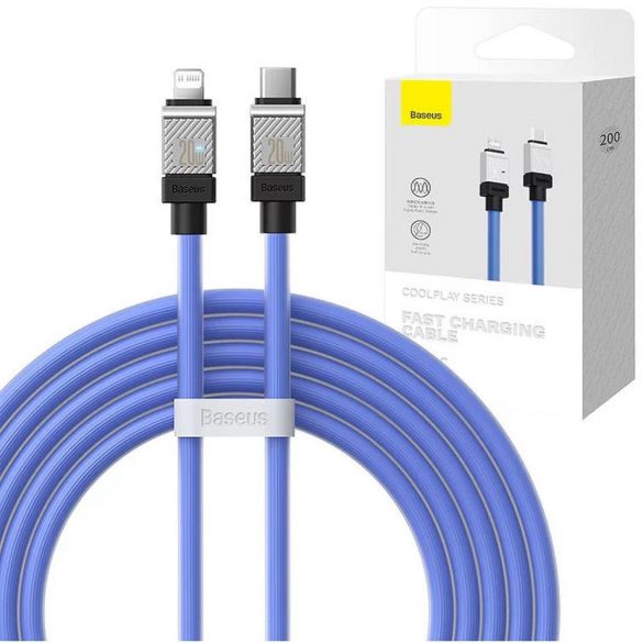 Cablu BASEUS tip C la Apple Lightning cu 8 pini CoolPlay Încărcare rapidă 20W 2m albastru CAKW000103