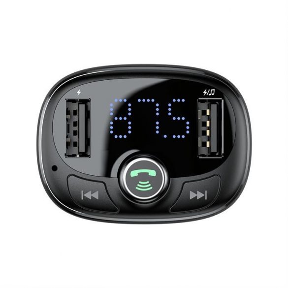 BASEUS Transmițător FM Bluetooth MP3 cu încărcător auto 2 x USB 4,8A S-09 negru CCMT000301