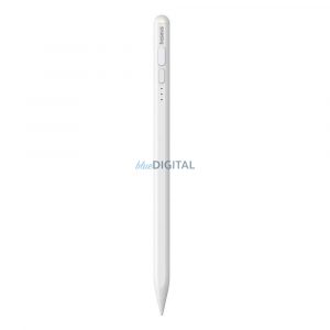 BASEUS Stylus Husăitiv cu scriere lină Writing 2 Lite LED (versiune activă + cablu tip C la tip C) 130 mAh alb P80015802213-01/BS-PS010