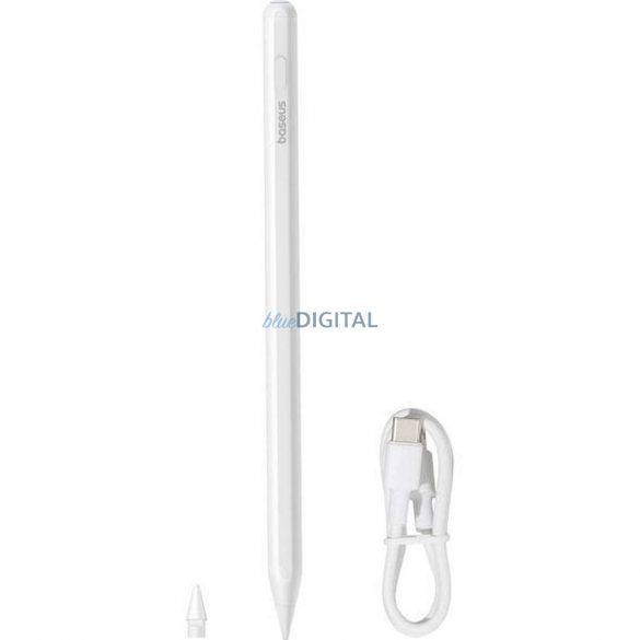 BASEUS Stylus Husăitiv cu scriere lină (versiune activă, încărcare wireless/cablu + cablu tip C la tip C) alb P80015804213-00