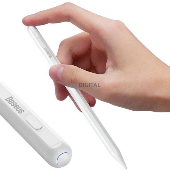 BASEUS Stylus Husăitiv cu scriere lină (versiune activă, încărcare wireless/cablu + cablu tip C la tip C) alb P80015804213-00