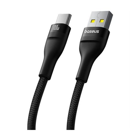 Cablu BASEUS USB A la Tip C PD QC 5A 100W Bliț 2 m negru