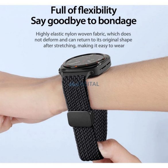 Dux Ducis MIXTURE PRO Stretchable Braided curea de înlocuire Samsung Galaxy Watch Ultra 47mm - gri