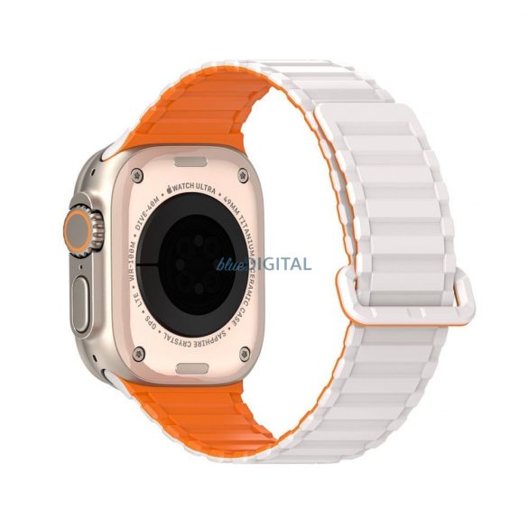 Dux Ducis KJ Nylon curea de înlocuire Apple Watch 42 / 44 / 45 / 49 mm - portocaliu-argintiu