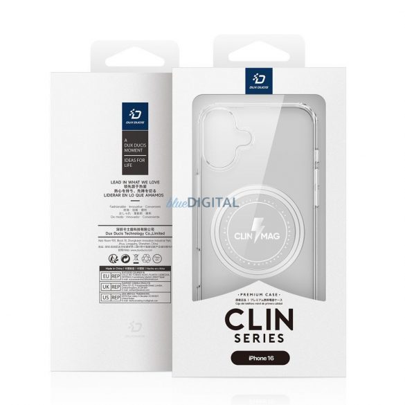 Husă Dux Ducis Clin Mag MagSafe compatibilă pentru iPhone 16 - transparentă